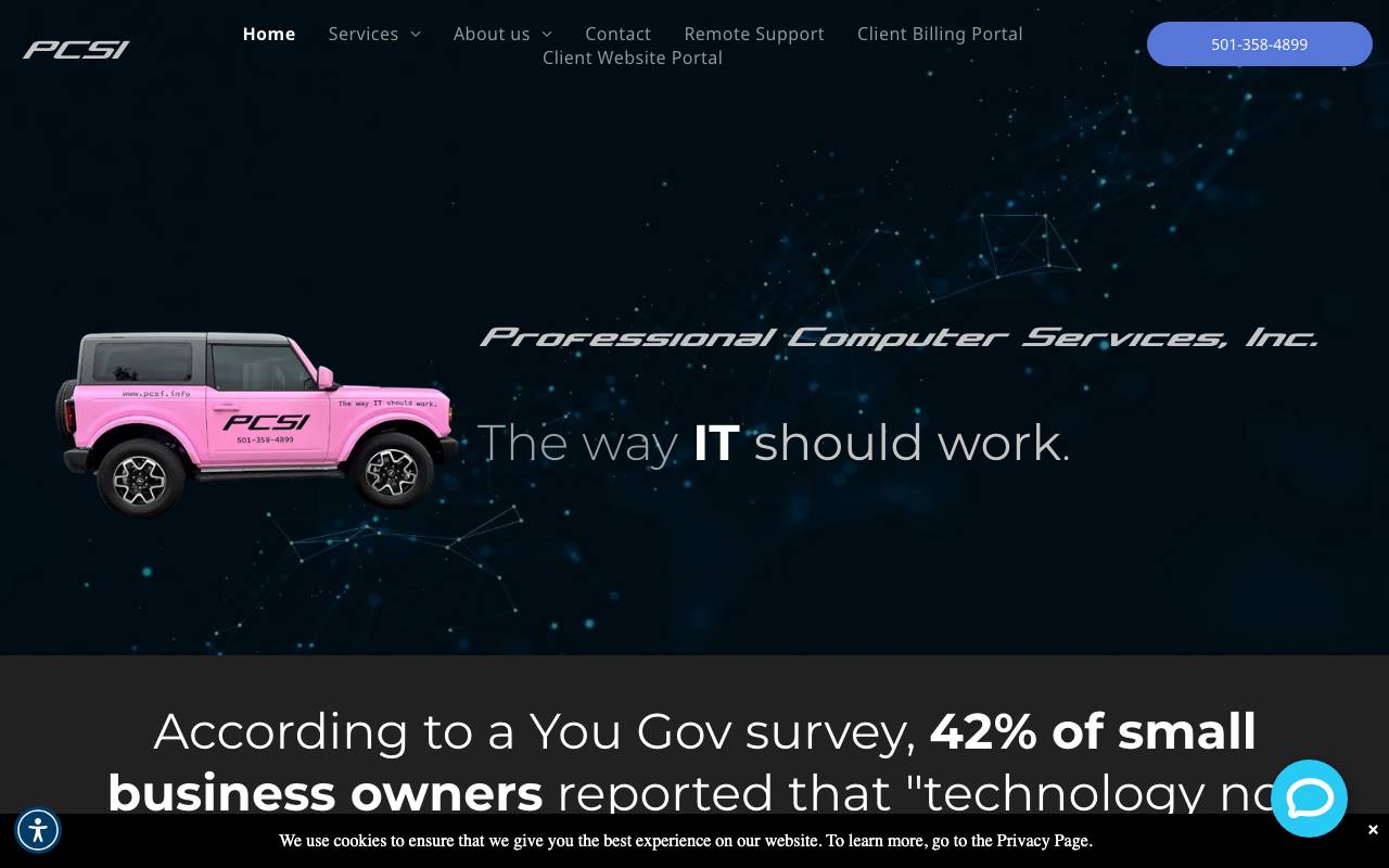 Professional Computer Services, Inc. website — Home — captured