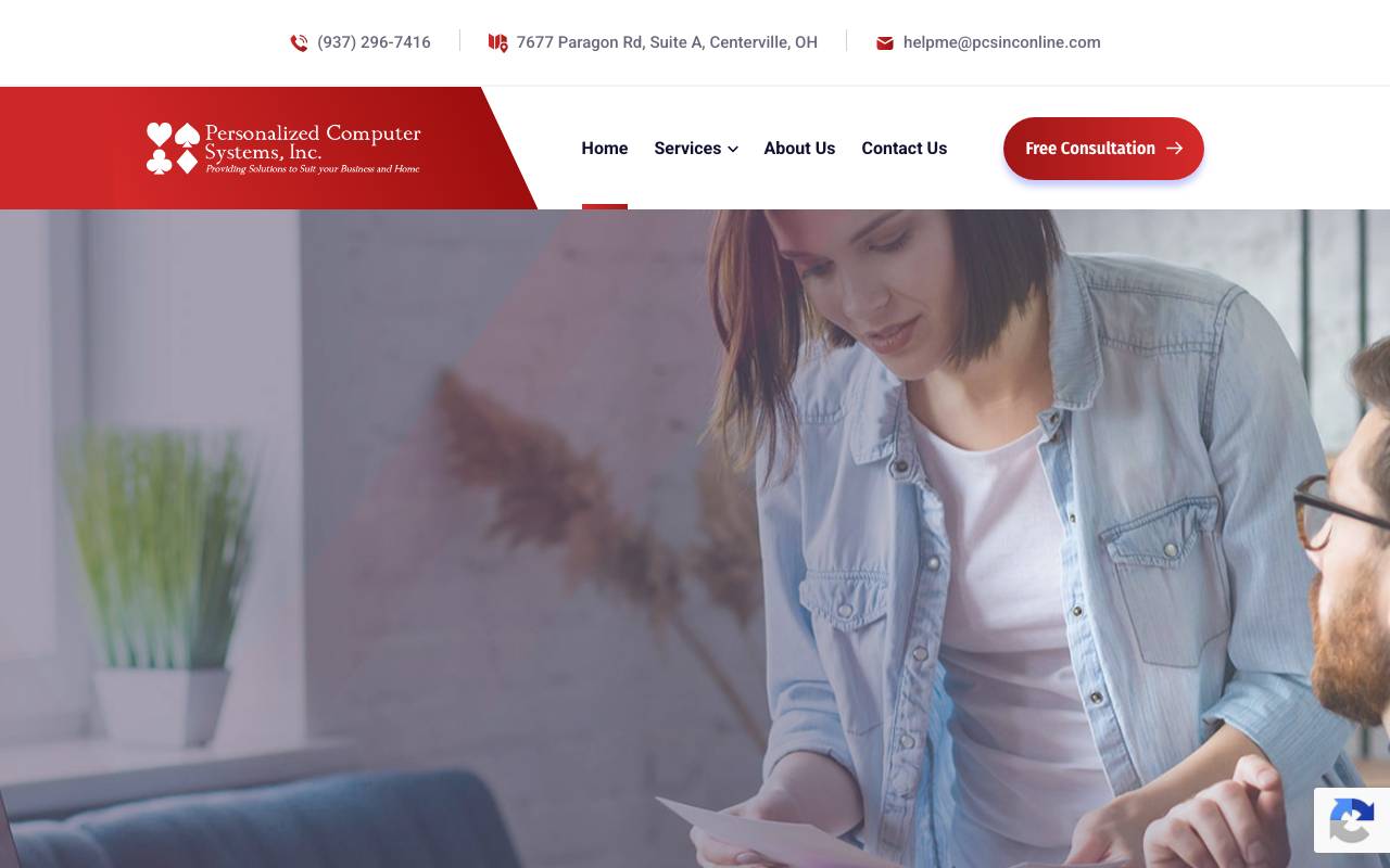 Personalized Computer Systems website — Home — captured