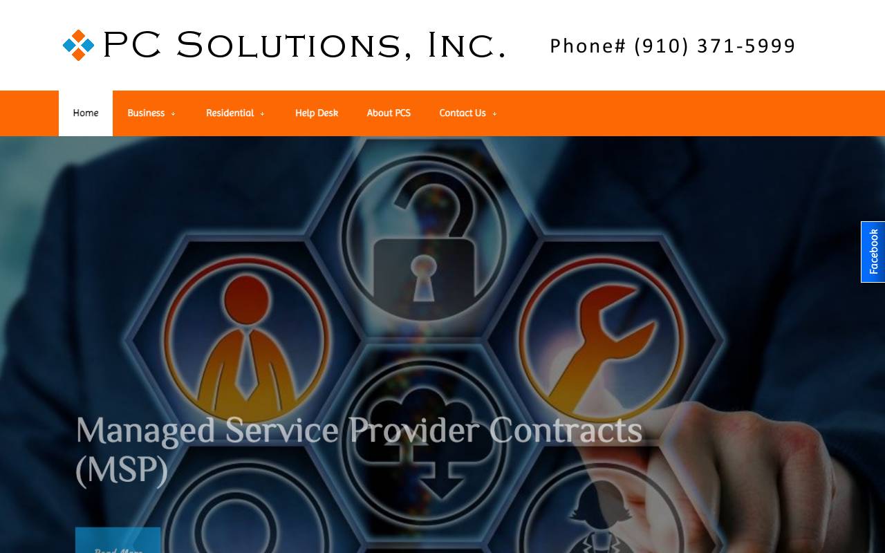 PC Solutions, Inc. website — Home — captured