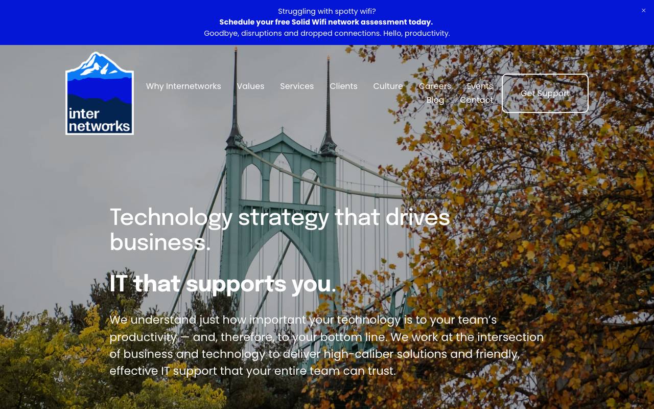 Internetworks website — Home — captured