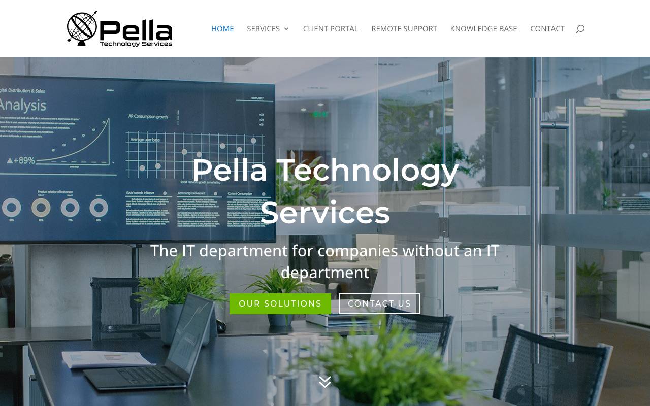Pella Technology Services website — Home — captured