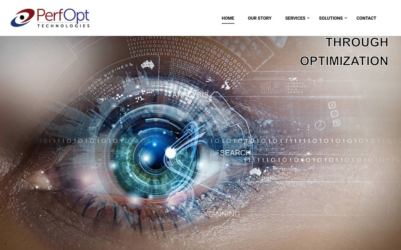 PerfOpt Technologies Inc. website — Home — captured