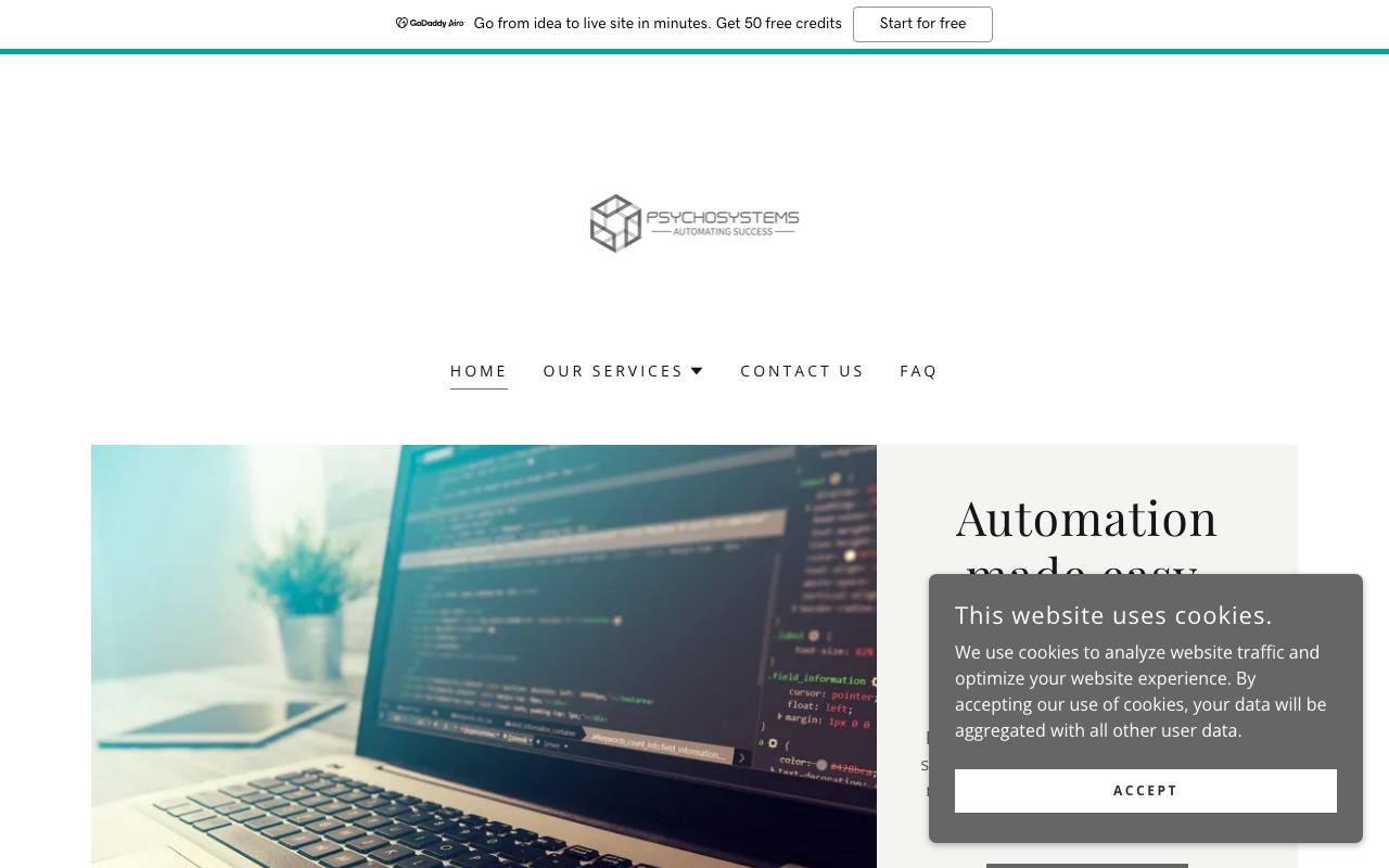 Psychosystems, Inc. website — Home — captured
