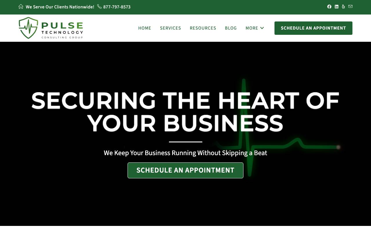 Pulse Technology Consulting Group Inc. website — Home — captured