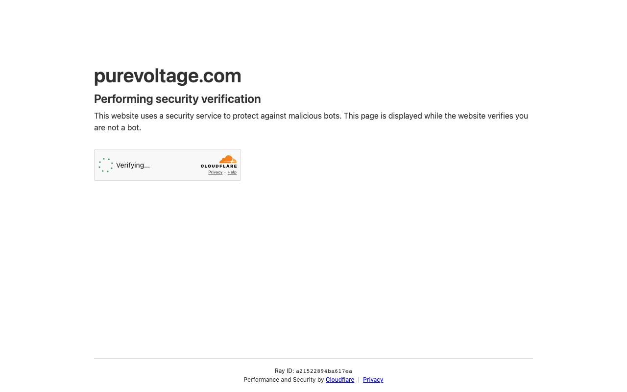 Purevoltage Hosting, Inc. website — Home — captured