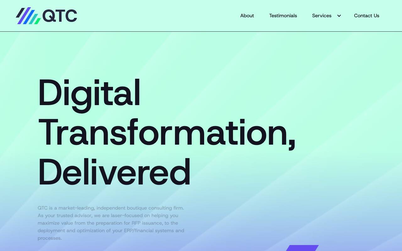 QTC website — Home — captured