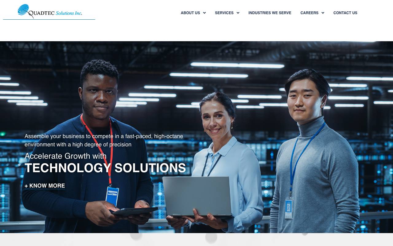 Quadtec Solutions Inc. website — Home — captured