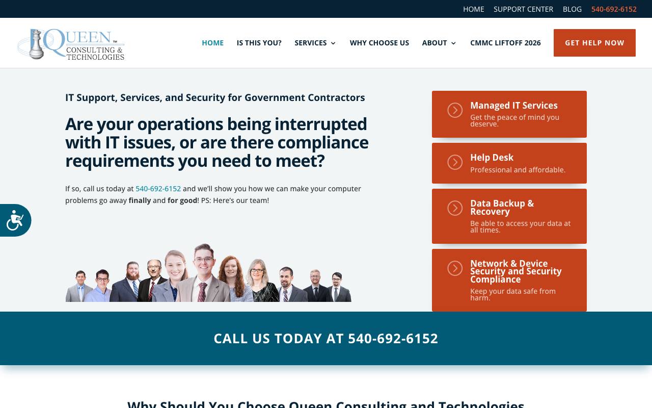 Queen Consulting & website — Home — captured