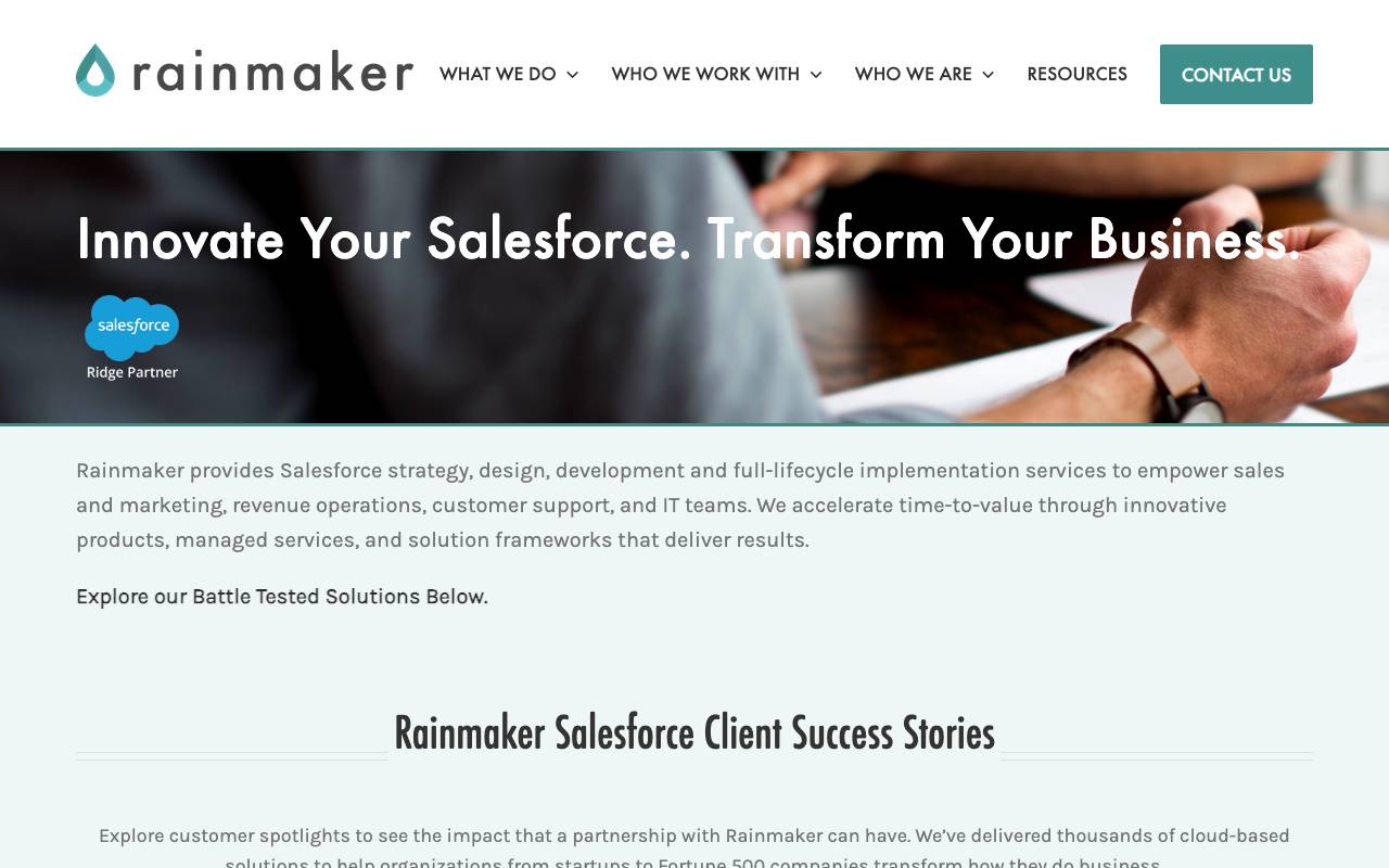 Rainmaker Associates, Inc. website — Home — captured