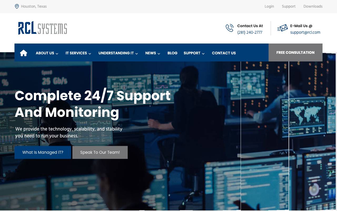 RCL Systems, Inc. website — Home — captured