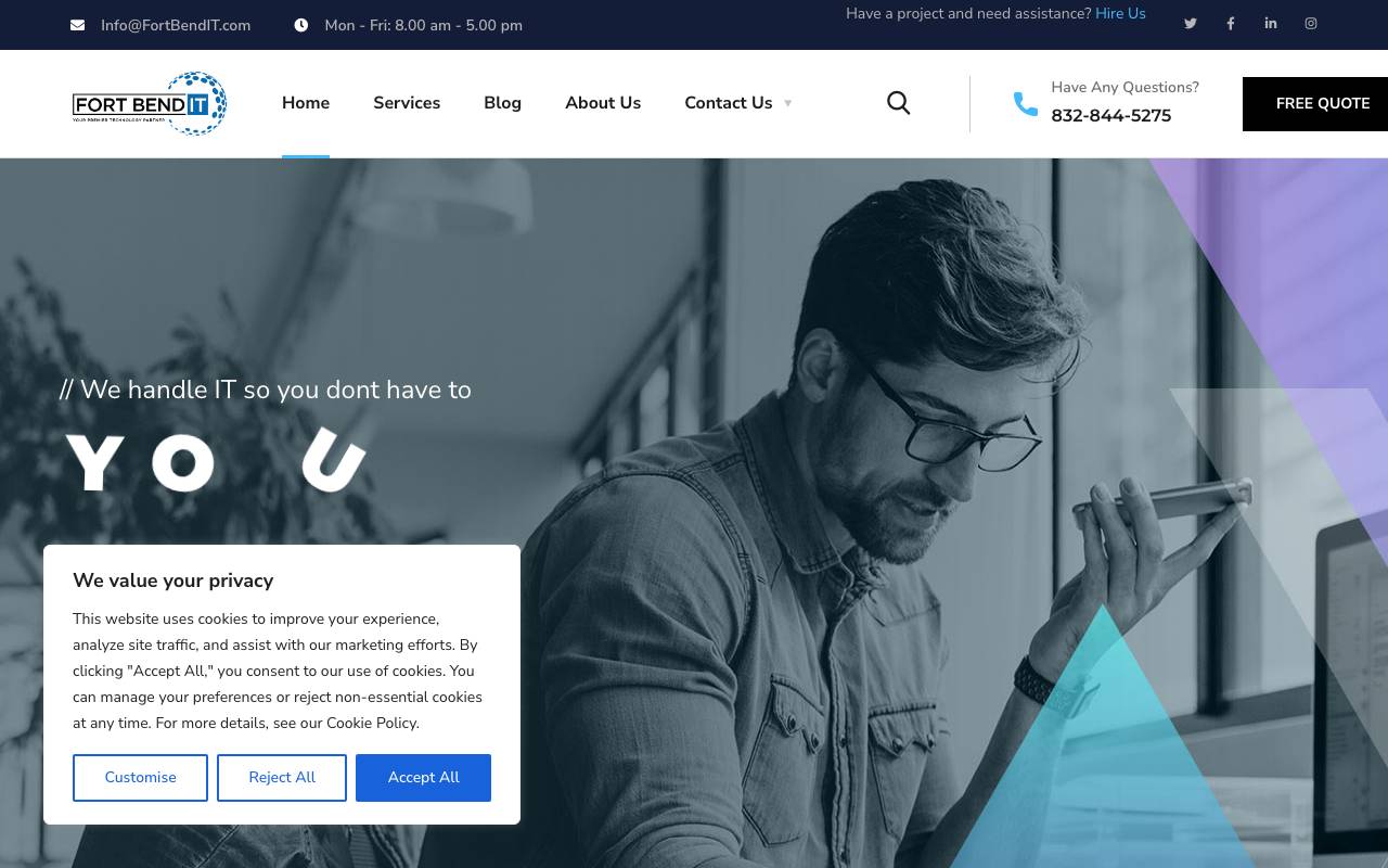 FortBend IT website — Home — captured