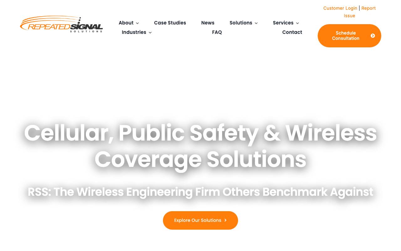 Repeated Signal Solutions website — Home — captured