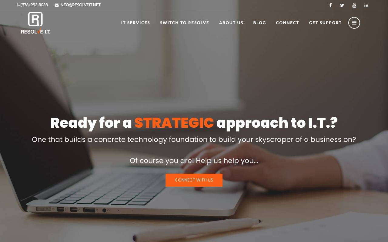 Resolve I.T. website — Home — captured