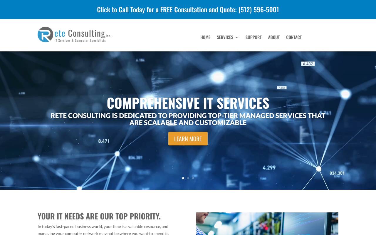 Rete Consulting, Inc. website — Home — captured