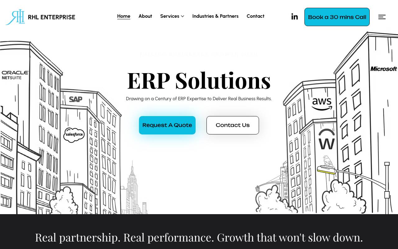 RHL Enterprise website — Home — captured