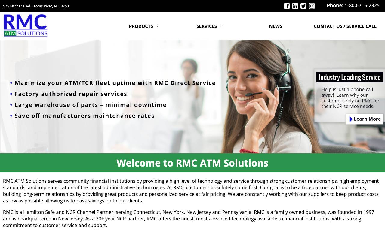 RMC ATM Solutions, Inc. website — Home — captured