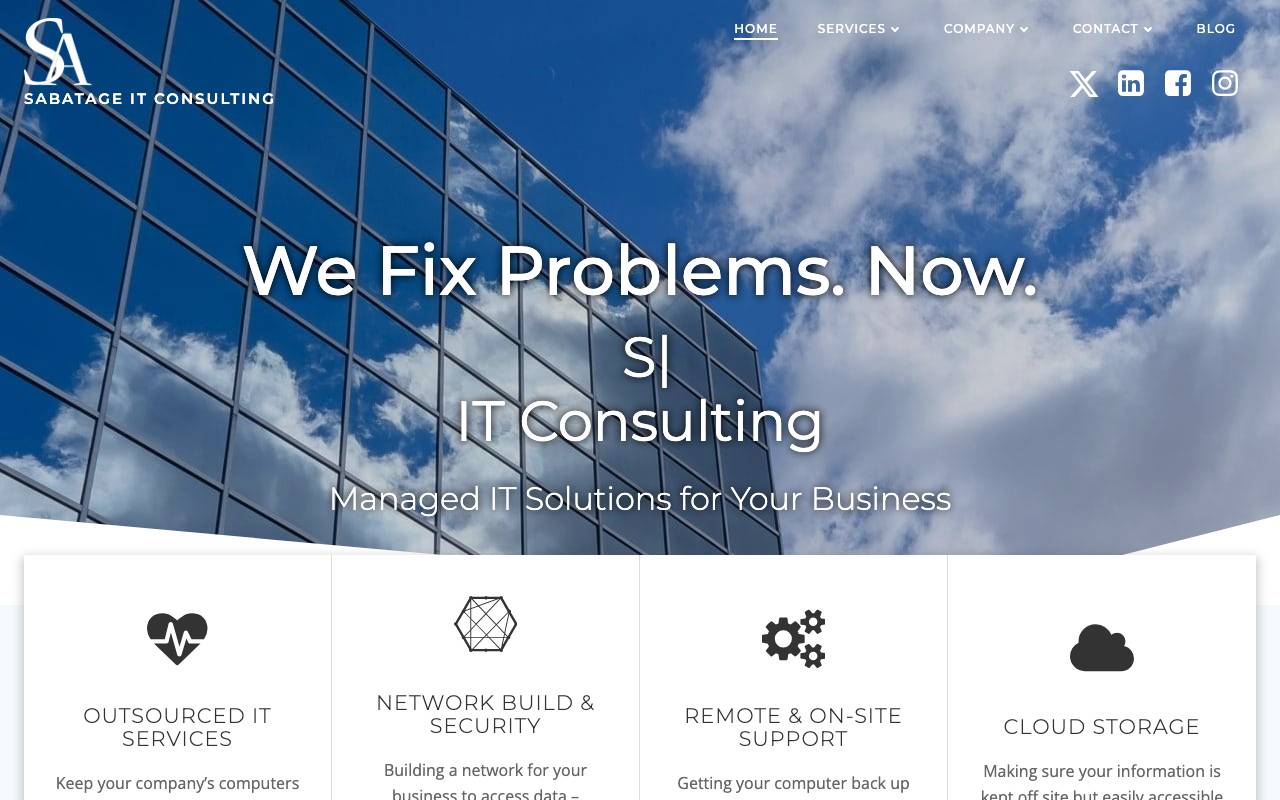 SabatAge IT Consulting website — Home — captured