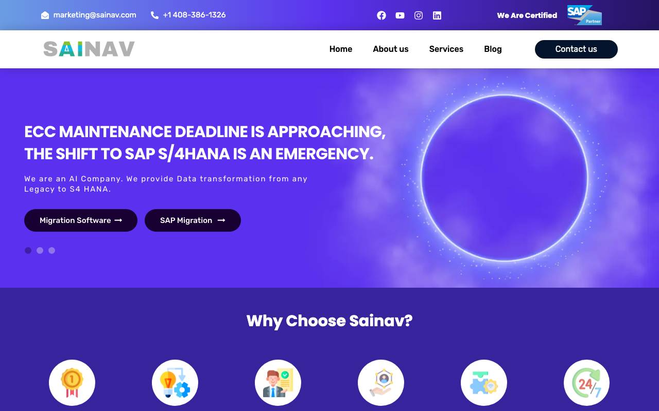Sainav website — Home — captured