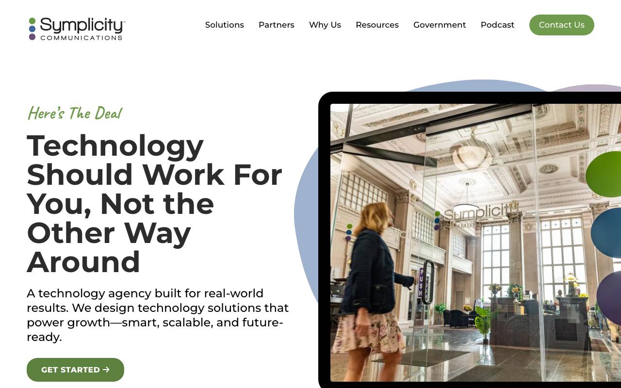 Symplicity Communications website — Home — captured