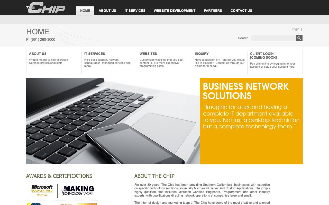 The Chip, Inc. website — Home — captured