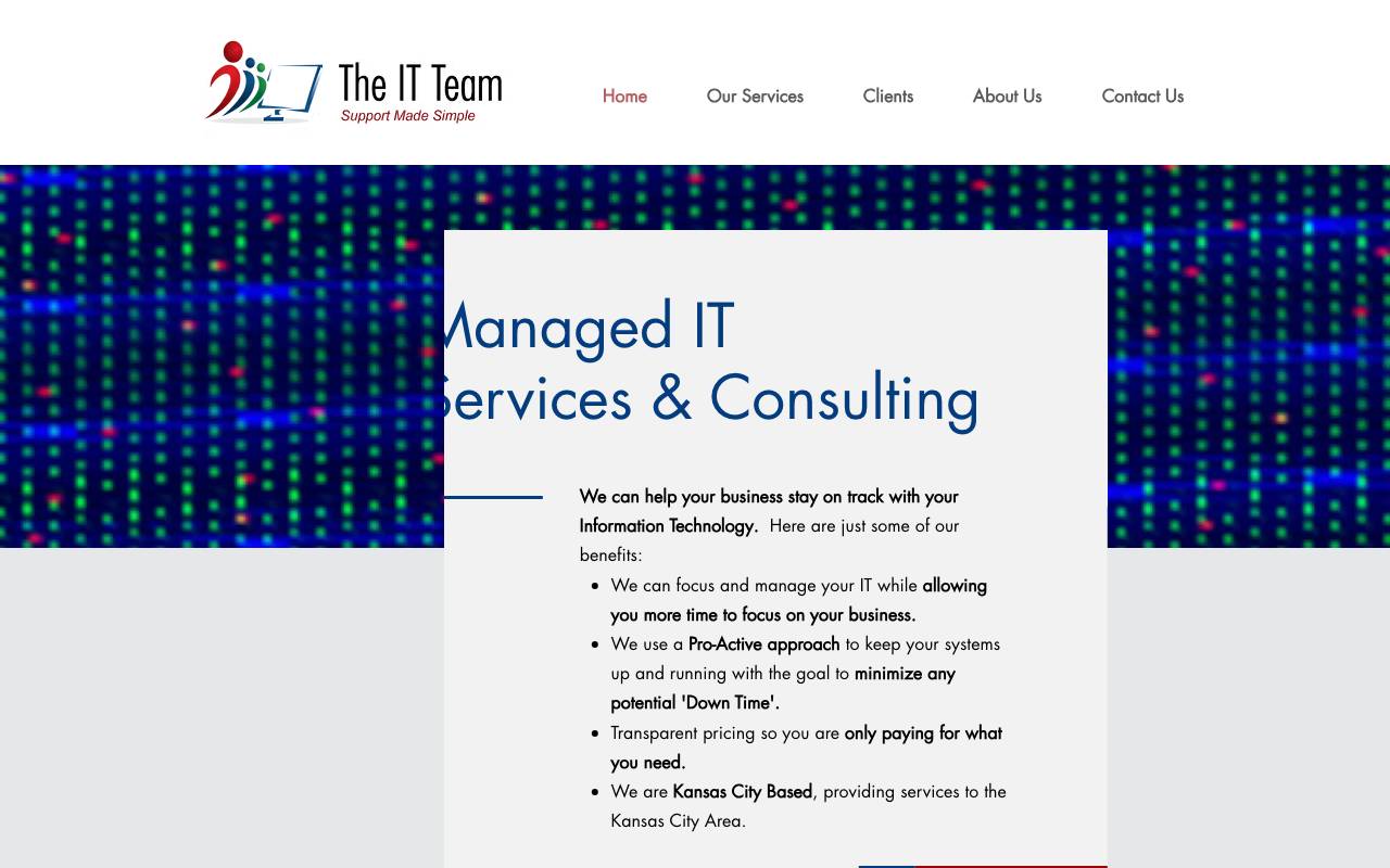 The IT Team (Independence, MO) website — Home — captured