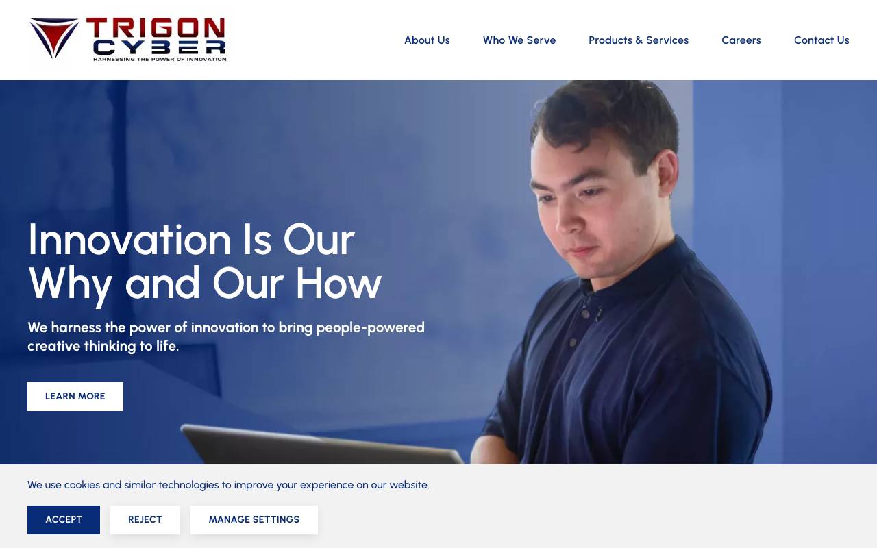 Trigon Cyber website — Home — captured