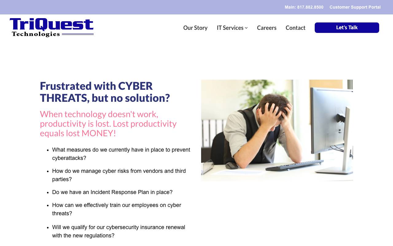 TriQuest Technologies, website — Home — captured