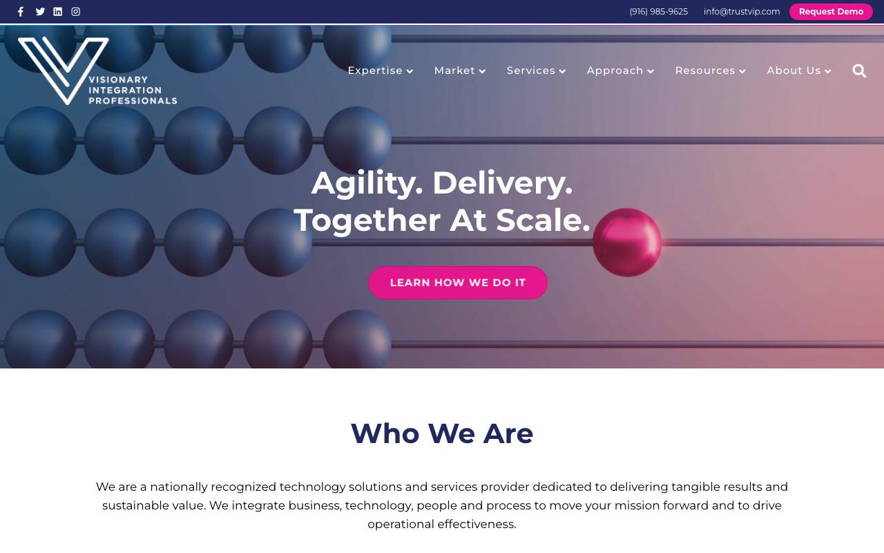 Visionary Integration Professionals (VIP) website — Home — captured
