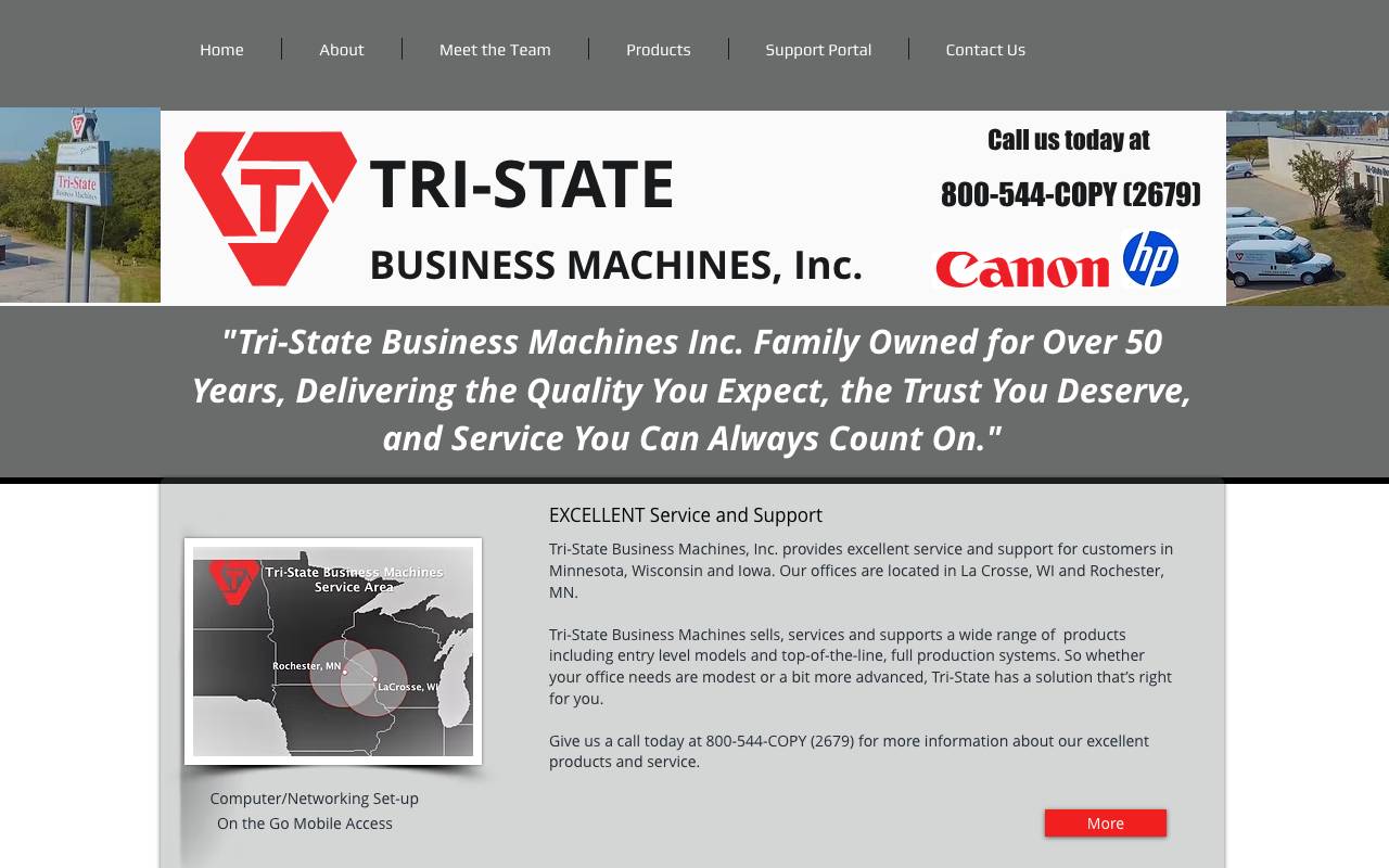 Tri-State Business Machines, Inc. website — Home — captured