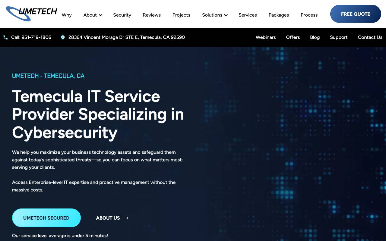 Umetech, Inc. website — Home — captured