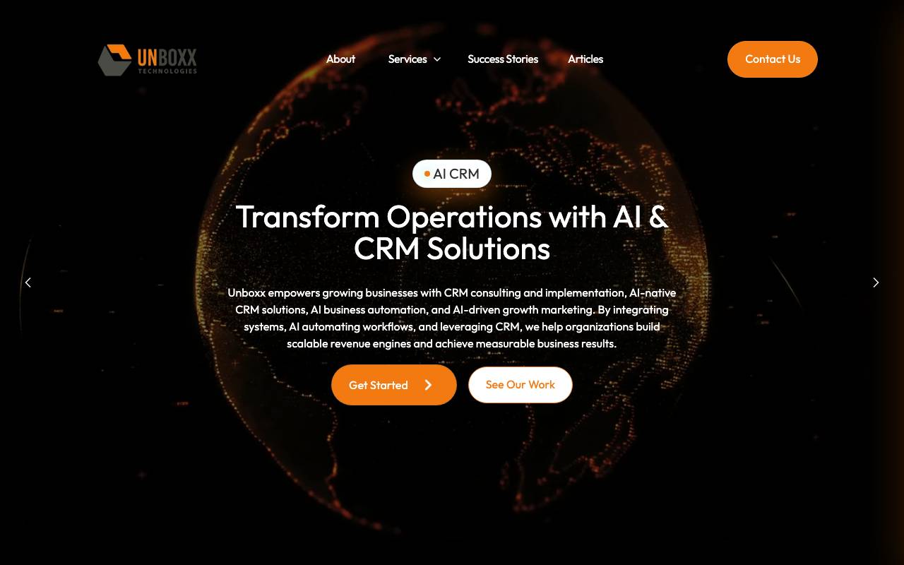 Unboxx Technologies website — Home — captured