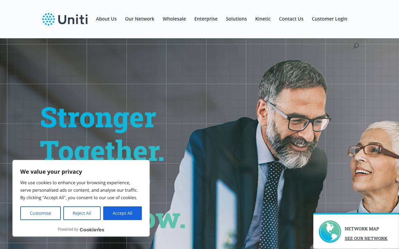Uniti Group Inc. website — Home — captured