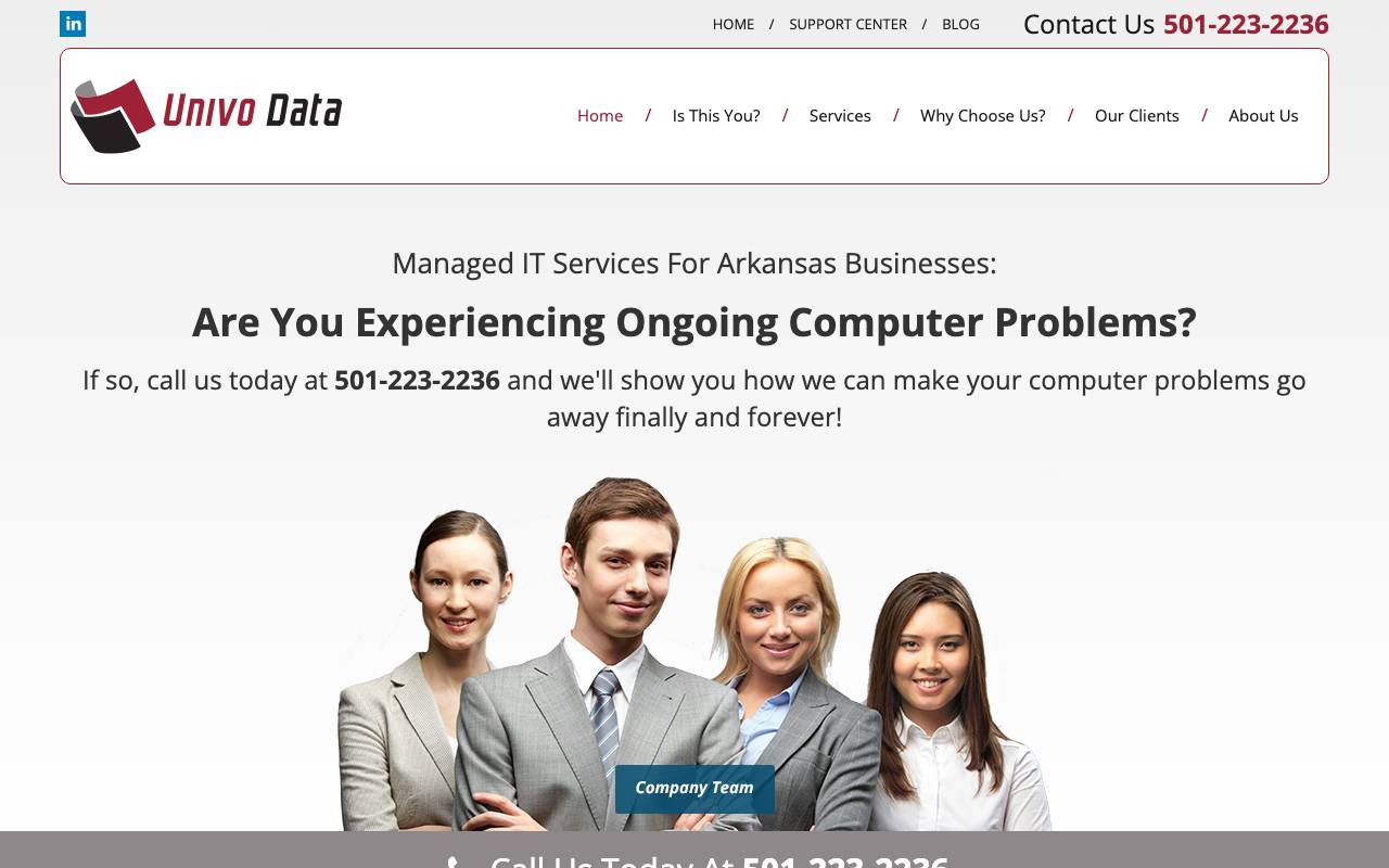 UnivoData, Inc. website — Home — captured