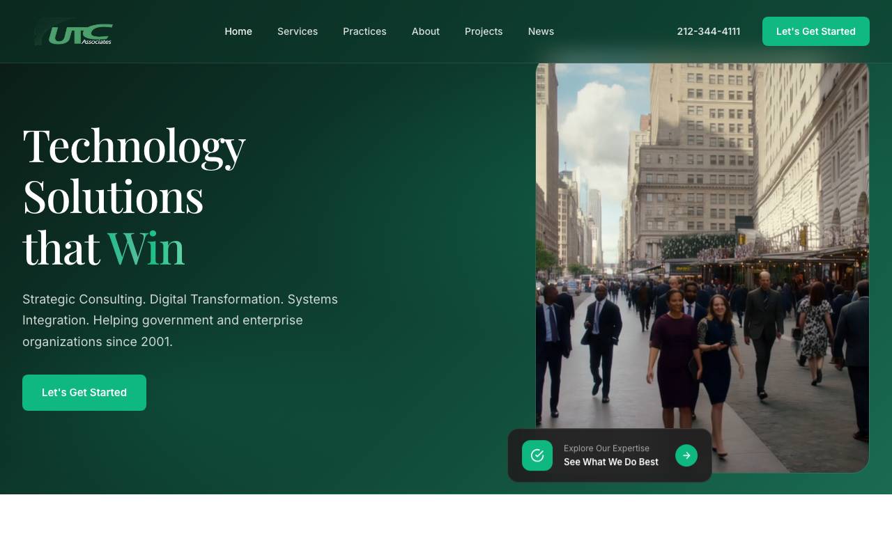 UTC Associates, Inc. website — Home — captured