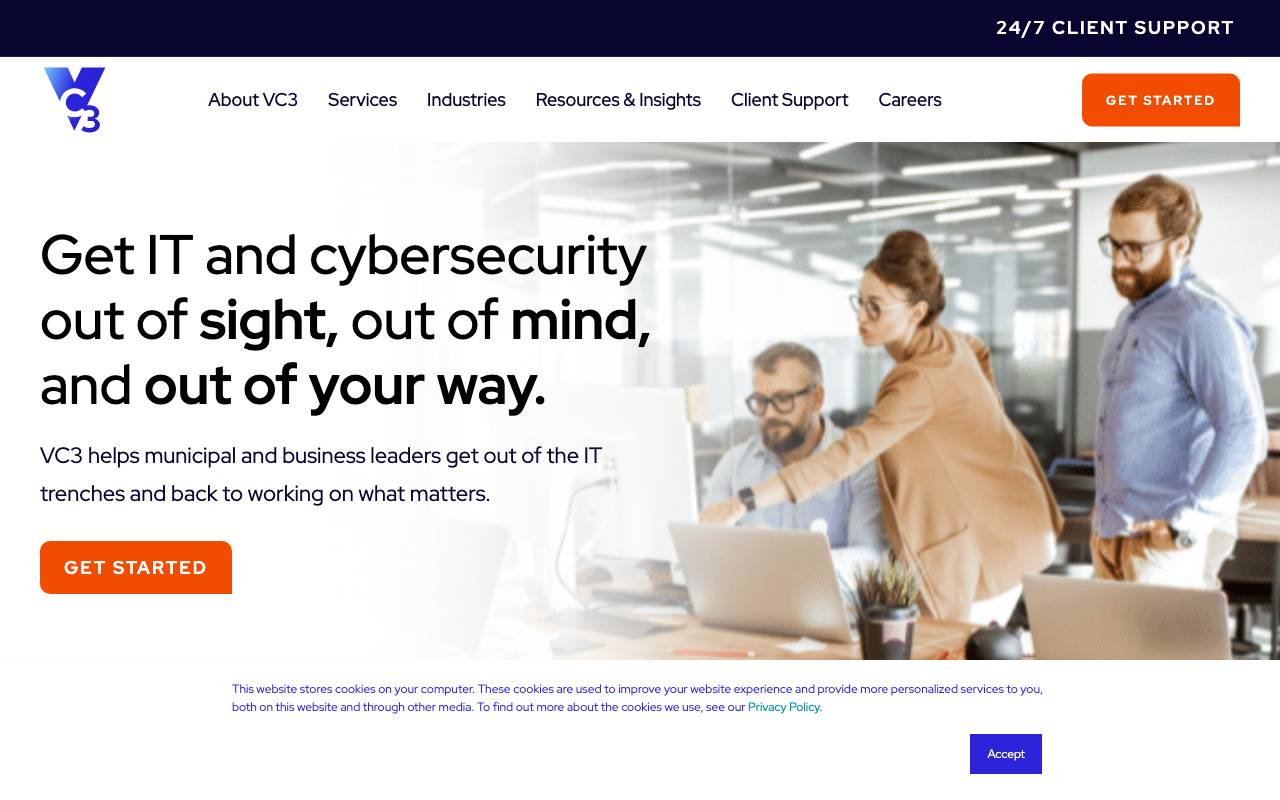 VC3 website — Home — captured
