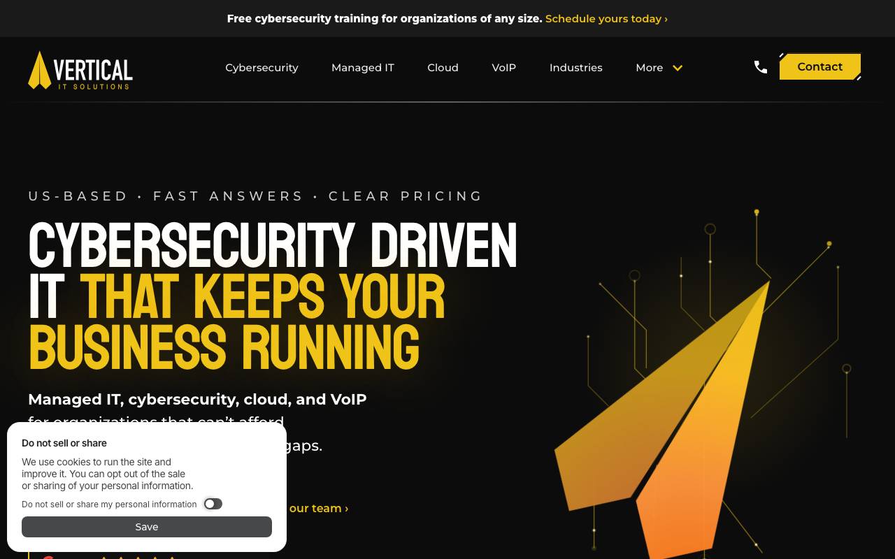 Vertical IT Solutions (formerly LanTech LLC) website — Home — captured