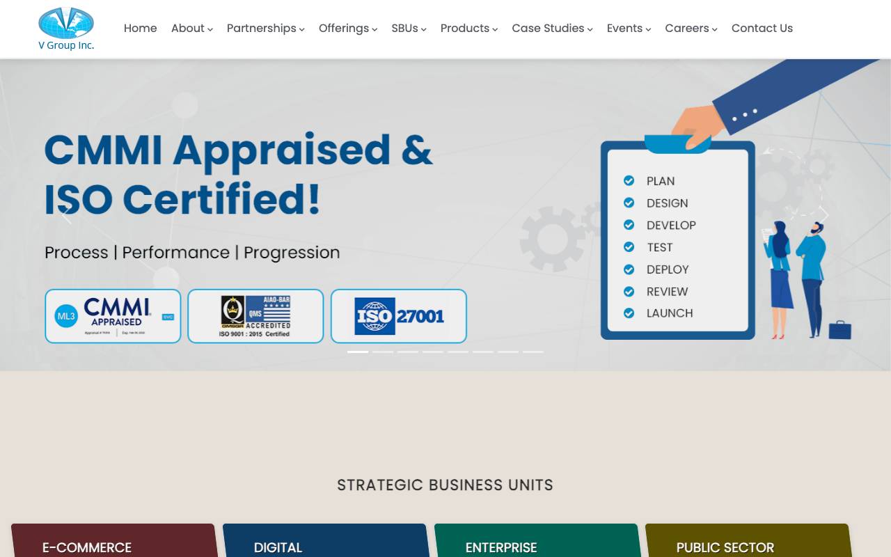 V Group Inc. website — Home — captured