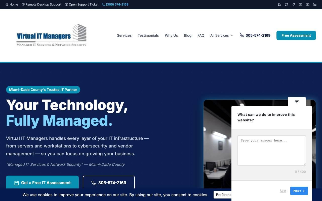 Virtual IT Managers, Inc. website — Home — captured