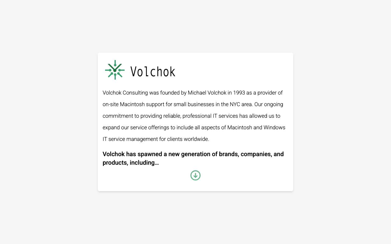 Volchok Consulting Inc. website — Home — captured