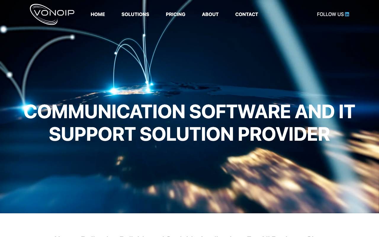 VONOIP Systems, LLC. website — Home — captured