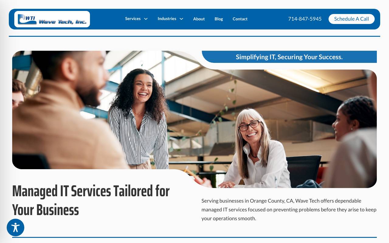 Wave Tech, Incorporated website — Home — captured