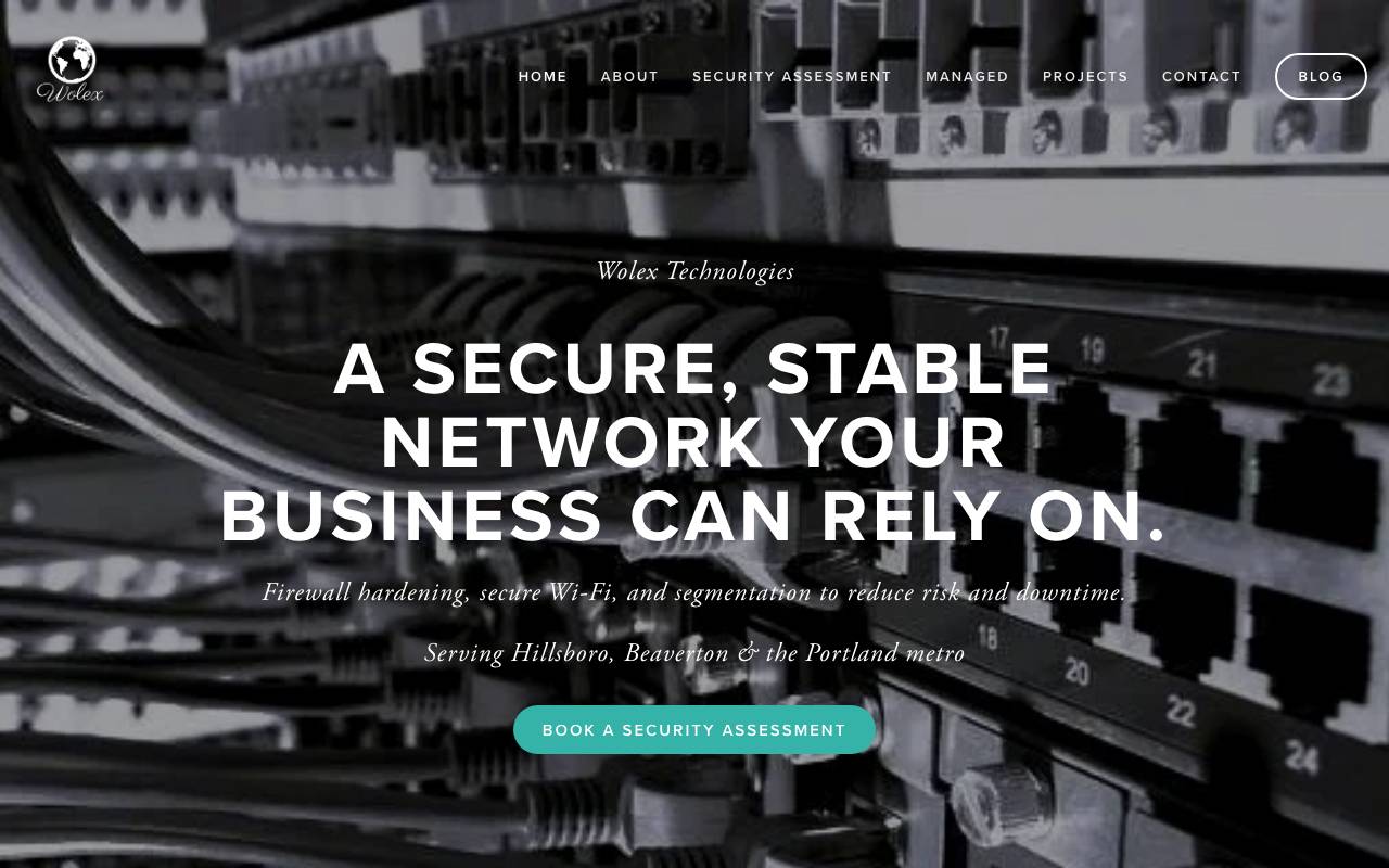 Wolex Technologies website — Home — captured