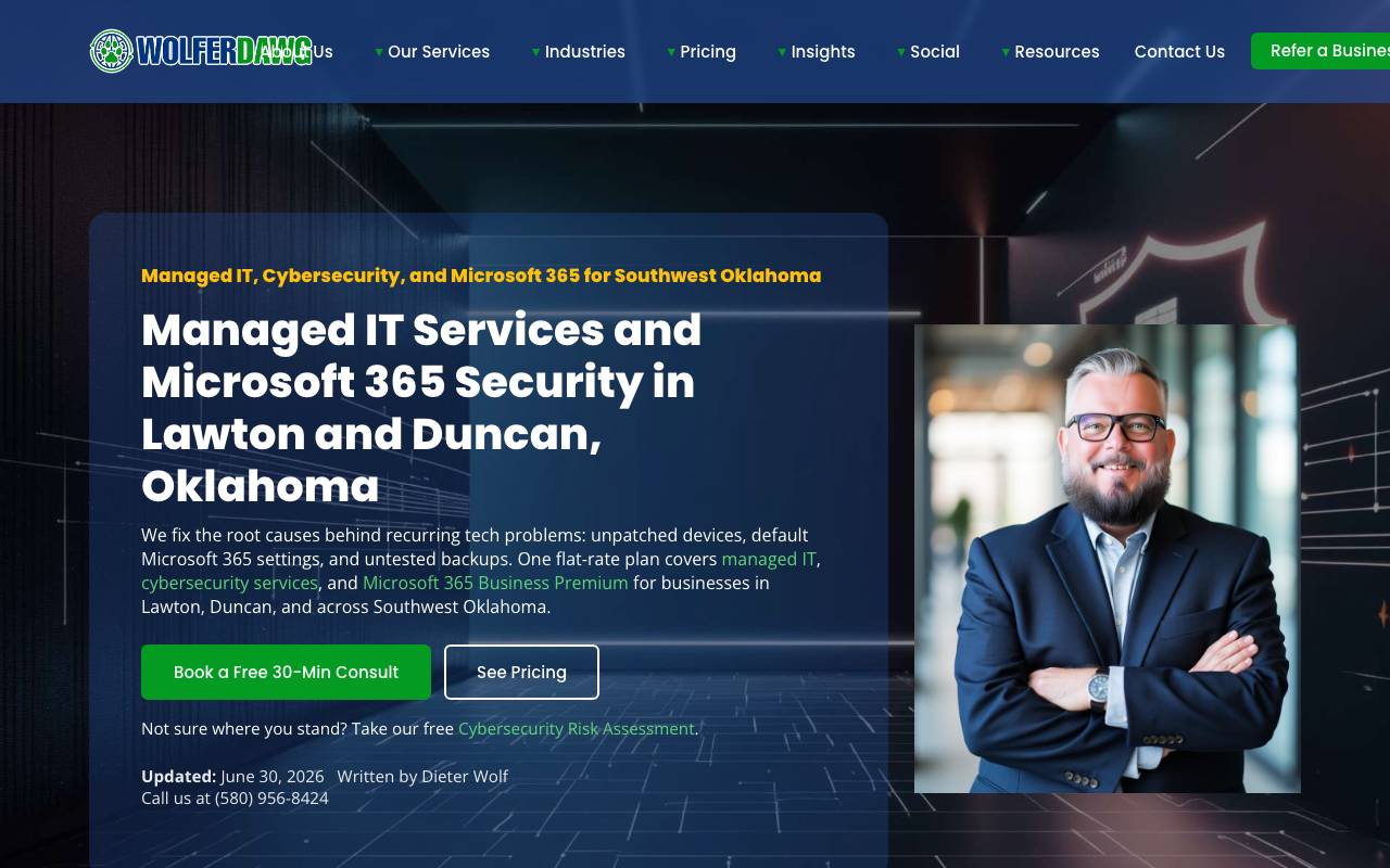 WolferDawg IT Consulting 🖥️ 💻 💾 website — Home — captured