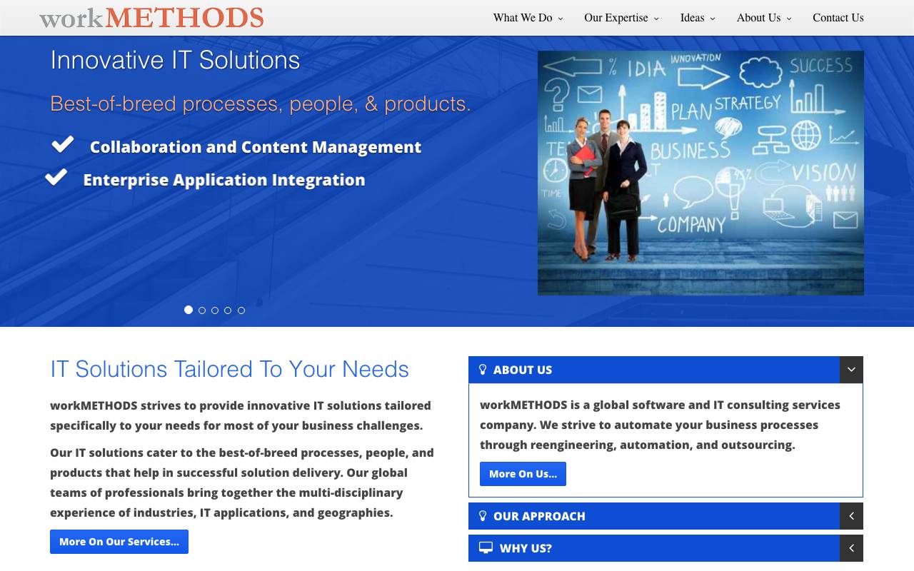 workMETHODS Solutions Inc. website — Home — captured