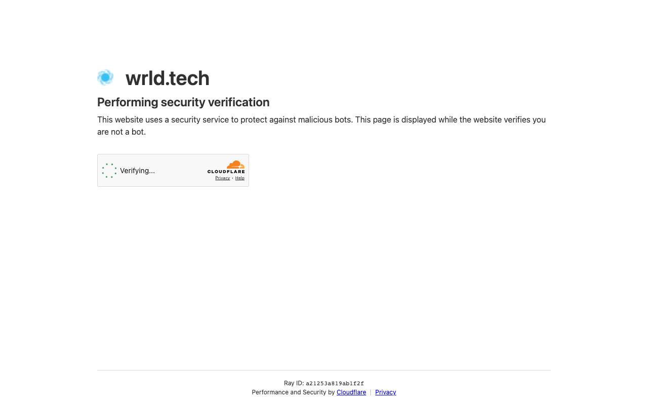 WRLD Tech Co. website — Home — captured