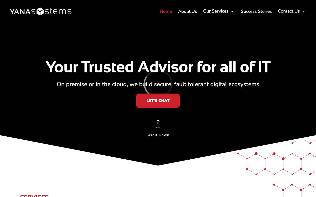 YANA Systems Inc website — Home — captured