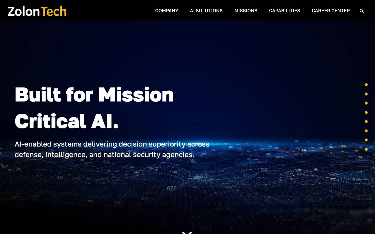 Zolon website — Home — captured